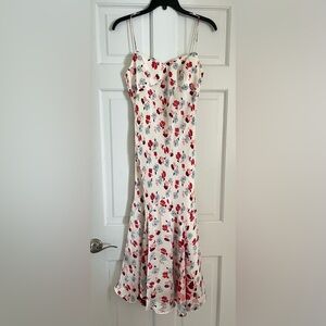 Ann Taylor Floral Dress in Red and Gray